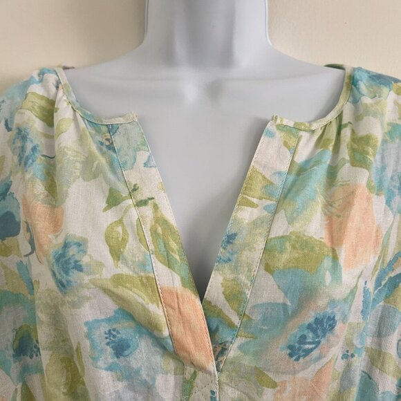 CASA CABANA Emme Floral Tiered Linen Blend Maxi Cottagecore Dress XL - Picture 6 of 10